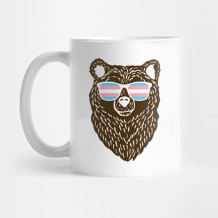 LGBTQ Bear Cool Sunglasses Progressive Transgender Flag Mug